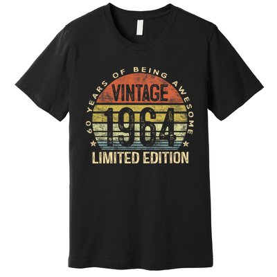 60 Year Old Gifts Vintage 1964 Limited Edition 60th Birthday Retro Premium T-Shirt