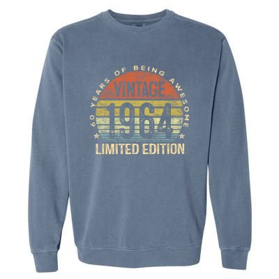 60 Year Old Gifts Vintage 1964 Limited Edition 60th Birthday Retro Garment-Dyed Sweatshirt