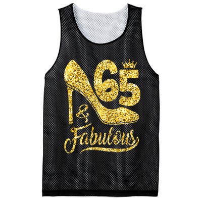 65 Years Old Gifts 65 & Fabulous 65th Birthday high heels Mesh Reversible Basketball Jersey Tank