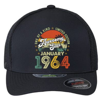 60 Years Old Vintage January 1964 Gifts 60th Birthday Wo Flexfit Unipanel Trucker Cap