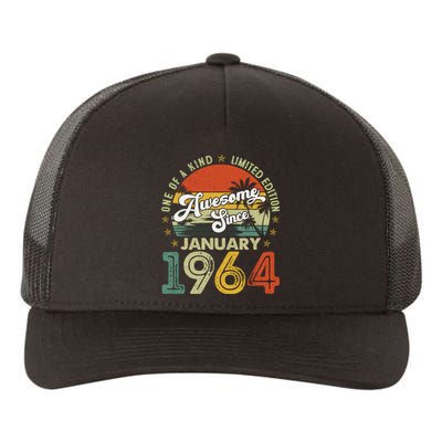 60 Years Old Vintage January 1964 Gifts 60th Birthday Wo Yupoong Adult 5-Panel Trucker Hat