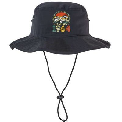 60 Years Old Vintage January 1964 Gifts 60th Birthday Wo Legacy Cool Fit Booney Bucket Hat