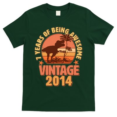 7 Years of Being Awesome Vintage 2014 Birthday T-Rex T-Shirt