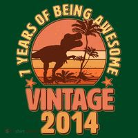 7 Years of Being Awesome Vintage 2014 Birthday T-Rex T-Shirt