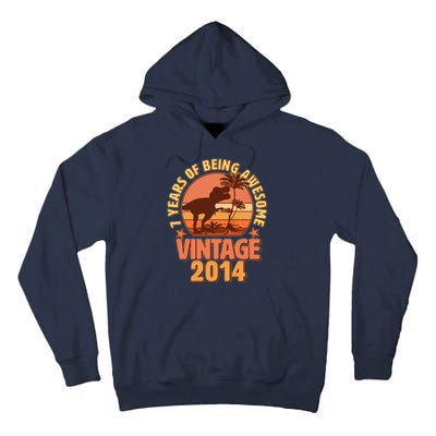 7 Years of Being Awesome Vintage 2014 Birthday T-Rex Tall Hoodie