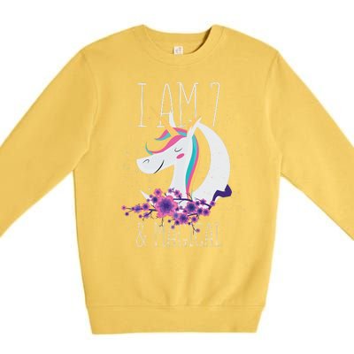 7 Years Old Unicorn Premium Crewneck Sweatshirt