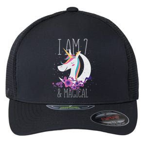 7 Years Old Unicorn Flexfit Unipanel Trucker Cap