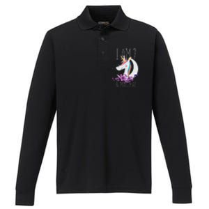 7 Years Old Unicorn Performance Long Sleeve Polo