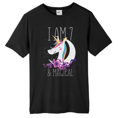 7 Years Old Unicorn Tall Fusion ChromaSoft Performance T-Shirt