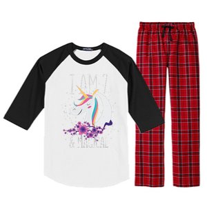 7 Years Old Unicorn Raglan Sleeve Pajama Set