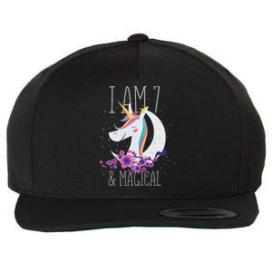 7 Years Old Unicorn Wool Snapback Cap