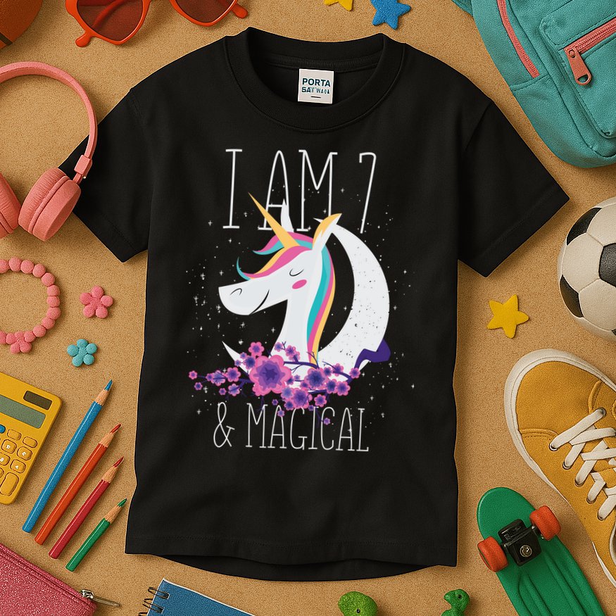 7 Years Old Unicorn Kids T-Shirt