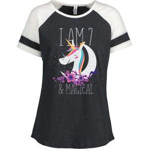 7 Years Old Unicorn Enza Ladies Jersey Colorblock Tee