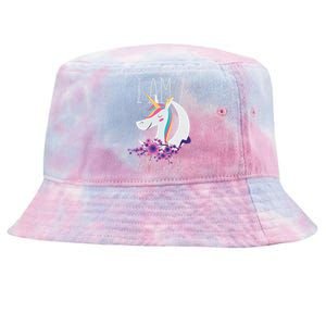 7 Years Old Unicorn Tie-Dyed Bucket Hat