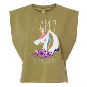 7 Years Old Unicorn Garment-Dyed Women's Muscle Tee