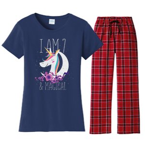 7 Years Old Unicorn Women's Flannel Pajama Set