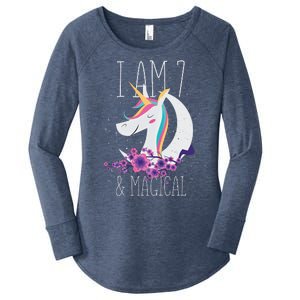 7 Years Old Unicorn Women's Perfect Tri Tunic Long Sleeve Shirt