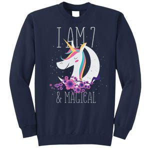 7 Years Old Unicorn Tall Sweatshirt