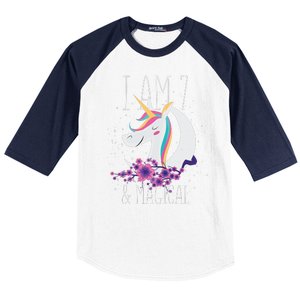 7 Years Old Unicorn Baseball Sleeve Shirt