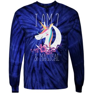 7 Years Old Unicorn Tie-Dye Long Sleeve Shirt