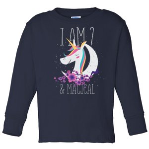 7 Years Old Unicorn Toddler Long Sleeve Shirt