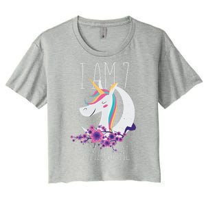 7 Years Old Unicorn Women's Crop Top Tee