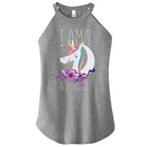 7 Years Old Unicorn Women's Perfect Tri Rocker Tank