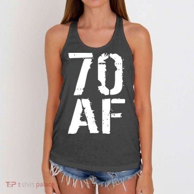 70 AF 70th Birthday Women's Knotted Racerback Tank