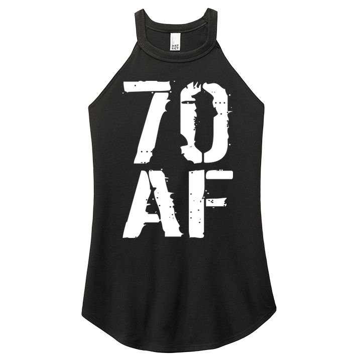 70 AF 70th Birthday Women's Perfect Tri Rocker Tank