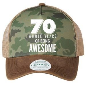 70 Whole Years Of Being Awesome Birthday Legacy Tie Dye Trucker Hat