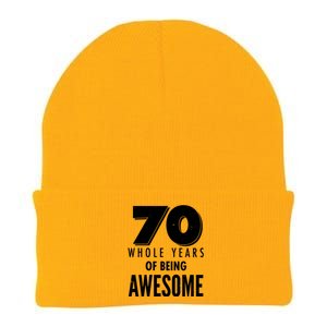 70 Whole Years Of Being Awesome Birthday Knit Cap Winter Beanie