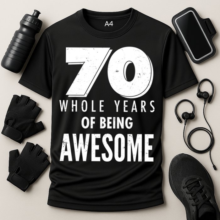 70 Whole Years Of Being Awesome Birthday Cooling Performance Crew T-Shirt