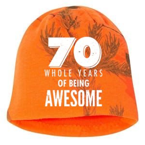 70 Whole Years Of Being Awesome Birthday Kati - Camo Knit Beanie