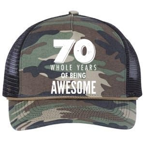 70 Whole Years Of Being Awesome Birthday Retro Rope Trucker Hat Cap