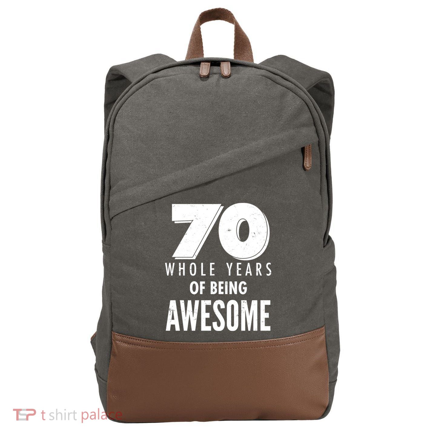 70 Whole Years Of Being Awesome Birthday Cotton Canvas Backpack