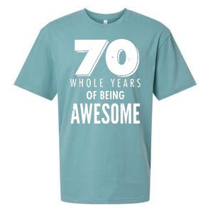 70 Whole Years Of Being Awesome Birthday Sueded Cloud Jersey T-Shirt