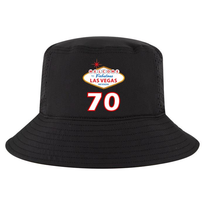 70 Years Old In Vegas 70th Birthday Cool Comfort Performance Bucket Hat