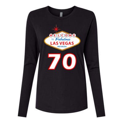 70 Years Old In Vegas 70th Birthday Womens Cotton Relaxed Long Sleeve T-Shirt