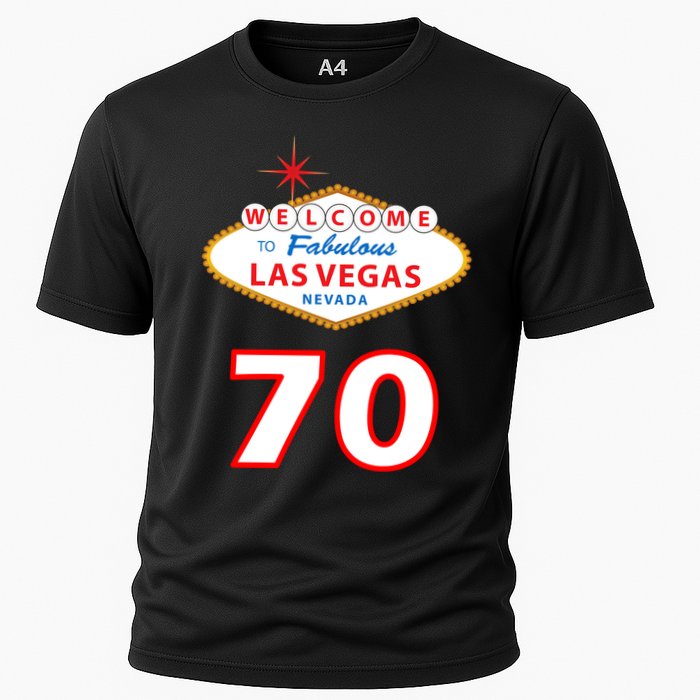 70 Years Old In Vegas 70th Birthday Cooling Performance Crew T-Shirt