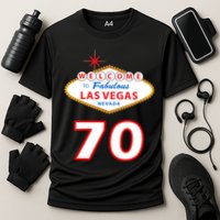 70 Years Old In Vegas 70th Birthday Cooling Performance Crew T-Shirt