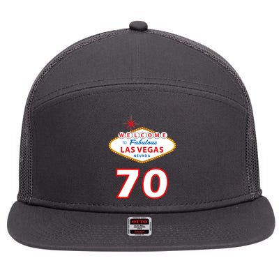 70 Years Old In Vegas 70th Birthday 7 Panel Mesh Trucker Snapback Hat