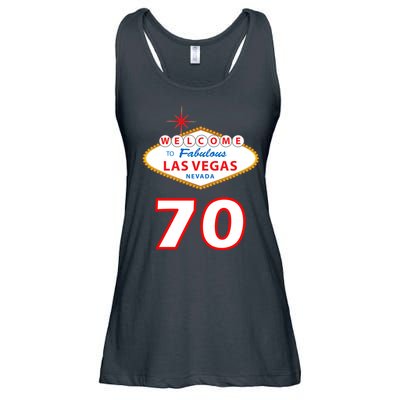 70 Years Old In Vegas 70th Birthday Ladies Essential Flowy Tank
