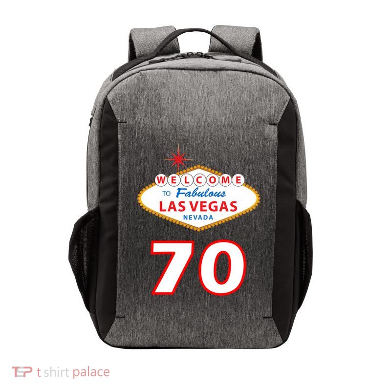70 Years Old In Vegas 70th Birthday Vector Backpack