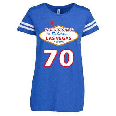 70 Years Old In Vegas 70th Birthday Enza Ladies Jersey Football T-Shirt