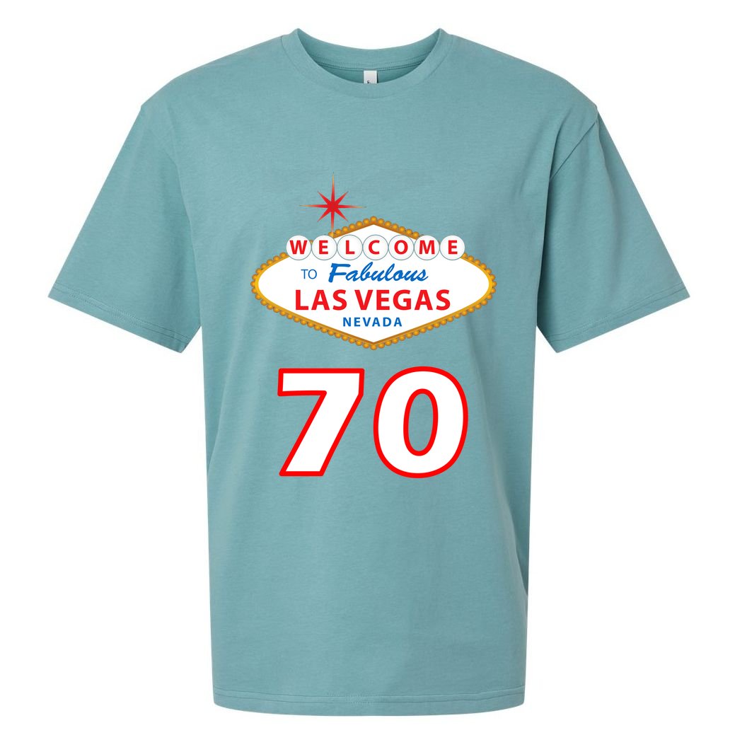 70 Years Old In Vegas 70th Birthday Sueded Cloud Jersey T-Shirt