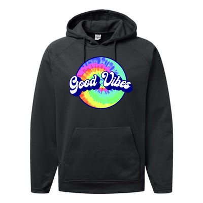 70s Retro Groovy Hippie Good Vibes Performance Fleece Hoodie