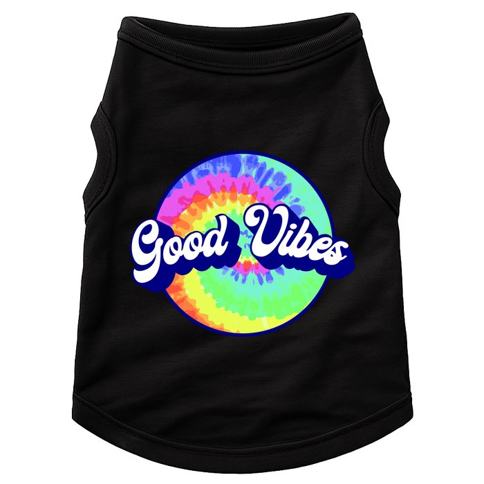 70s Retro Groovy Hippie Good Vibes Doggie Tank