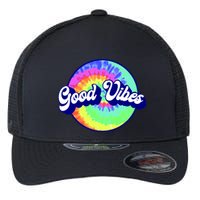 70s Retro Groovy Hippie Good Vibes Flexfit Unipanel Trucker Cap