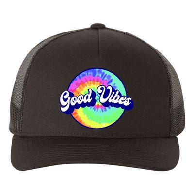 70s Retro Groovy Hippie Good Vibes Yupoong Adult 5-Panel Trucker Hat