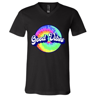 70s Retro Groovy Hippie Good Vibes V-Neck T-Shirt